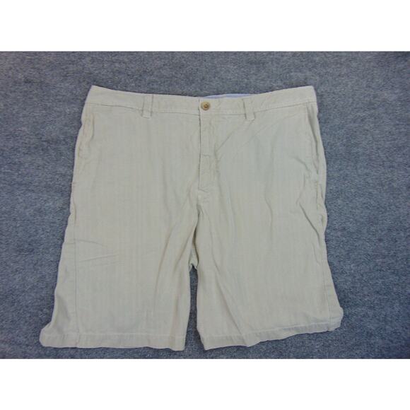Tommy Bahama Shorts Mens 38 Beige Tan Linen Blend Flat Front Casual Relaxed - Picture 2 of 9